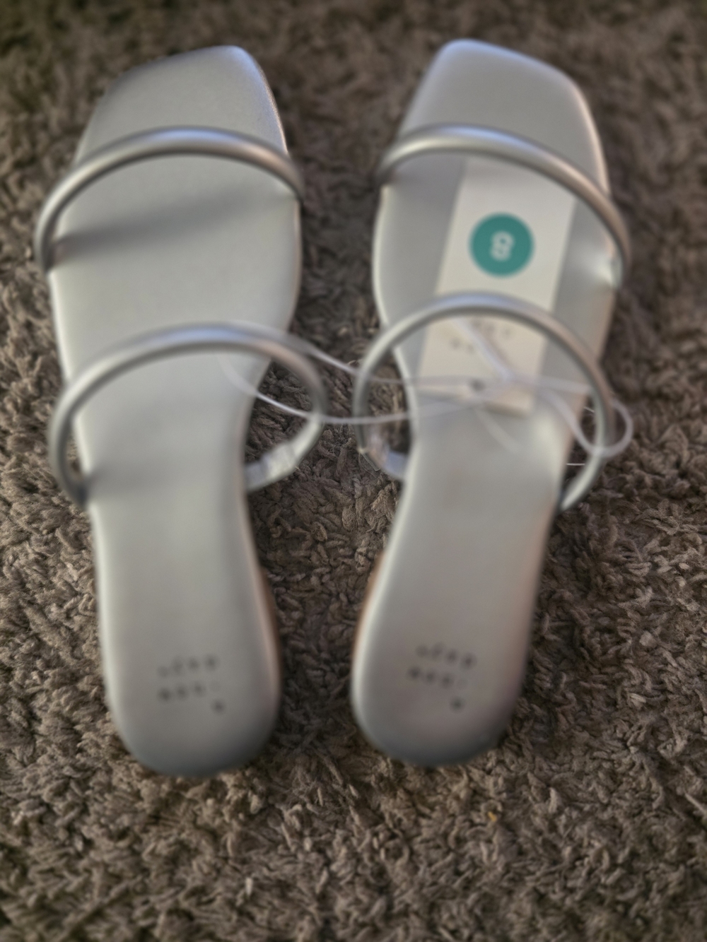 a new day Silver Strappy Slide Sandals